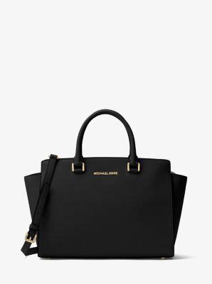 michael michael kors henkeltasche selma large aus saffianleder|selma saffiano leather satchel.